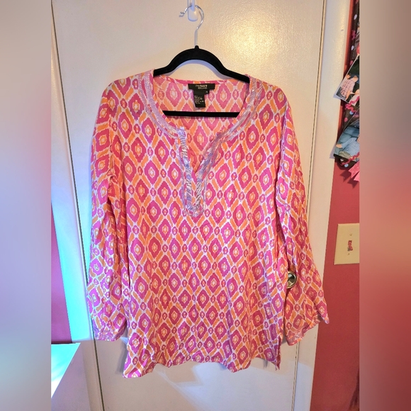 twiggy LONDON Tops - Twiggy London Women's Abstract Print Blouse Size XL